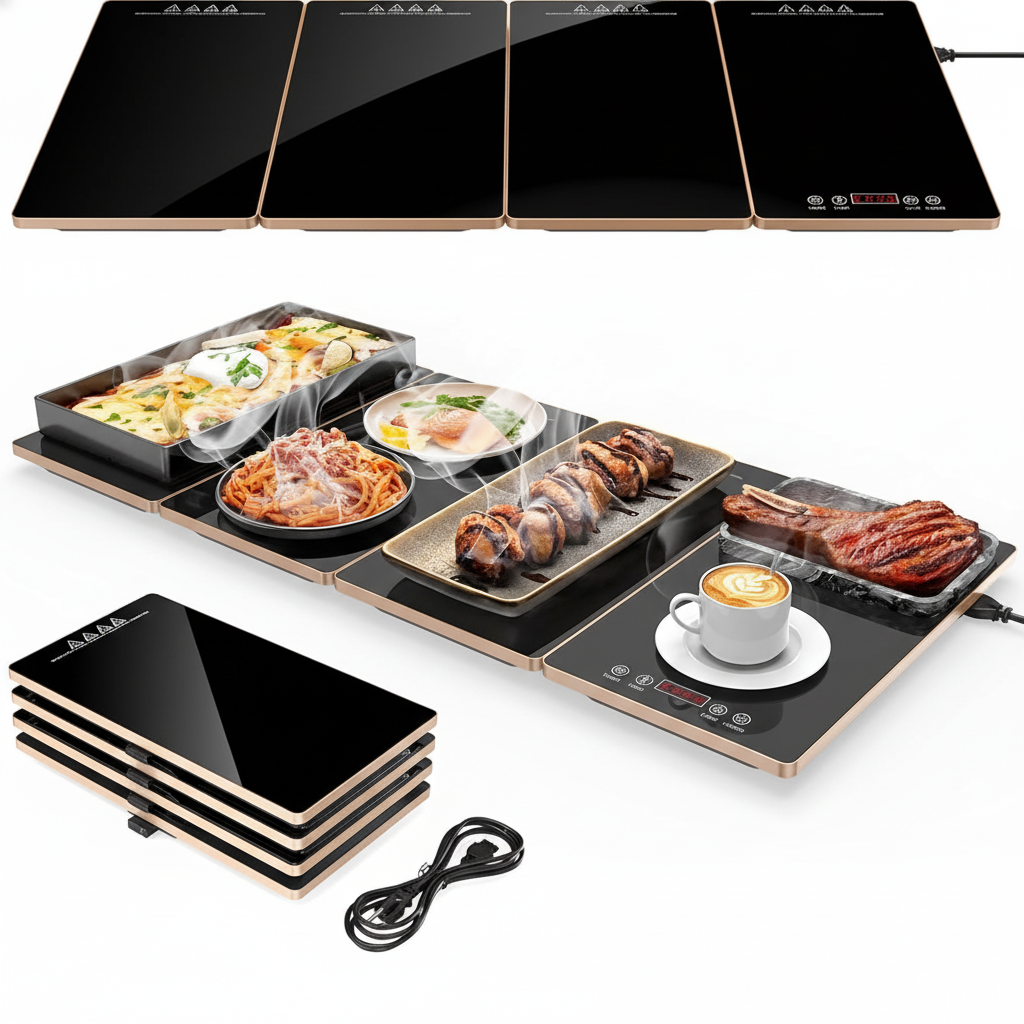 The Caterr™ Electric Warming Plates - 4-in-1 Modular Set